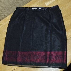 Size 16 Liz Claiborne First Issue Lined Black & Red Skirt